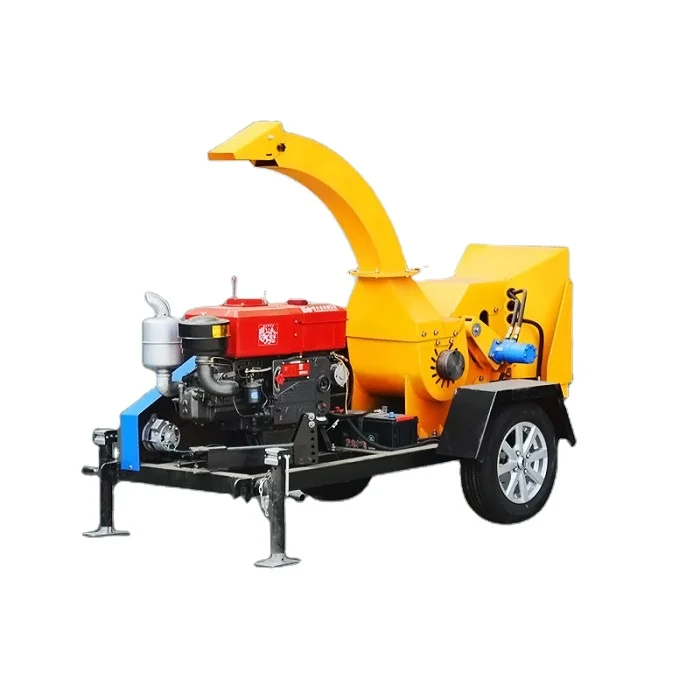 25hp mobile tree branches wood chipper shredder for sale