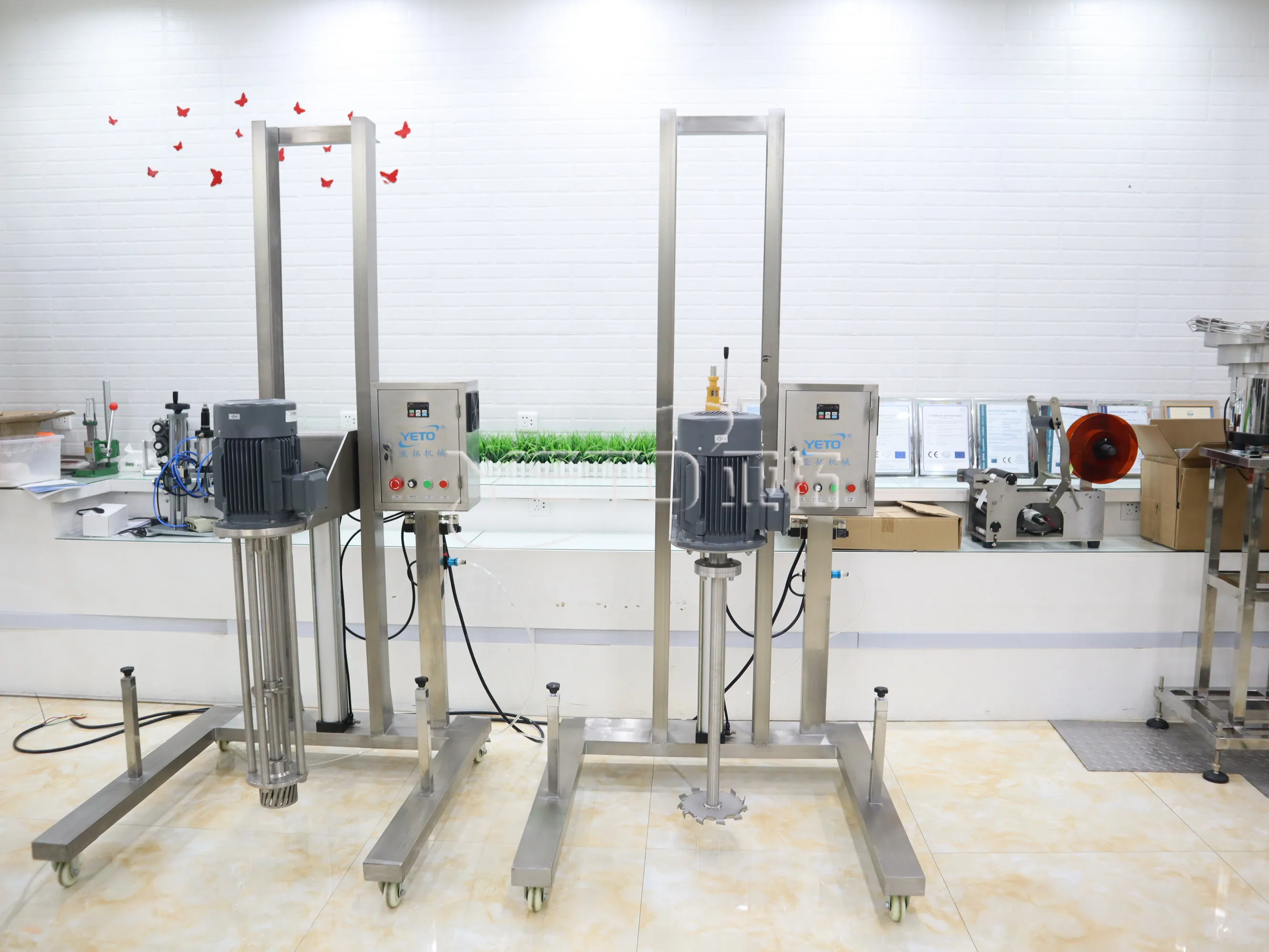 Pneumatic Lift movable paint color ink blender mixer oil paint High Speed Dispersing machine price