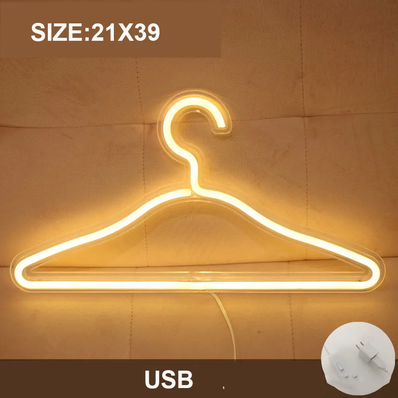 personalized plastic hangers led neon light creative plastic hanger plastic hanger display