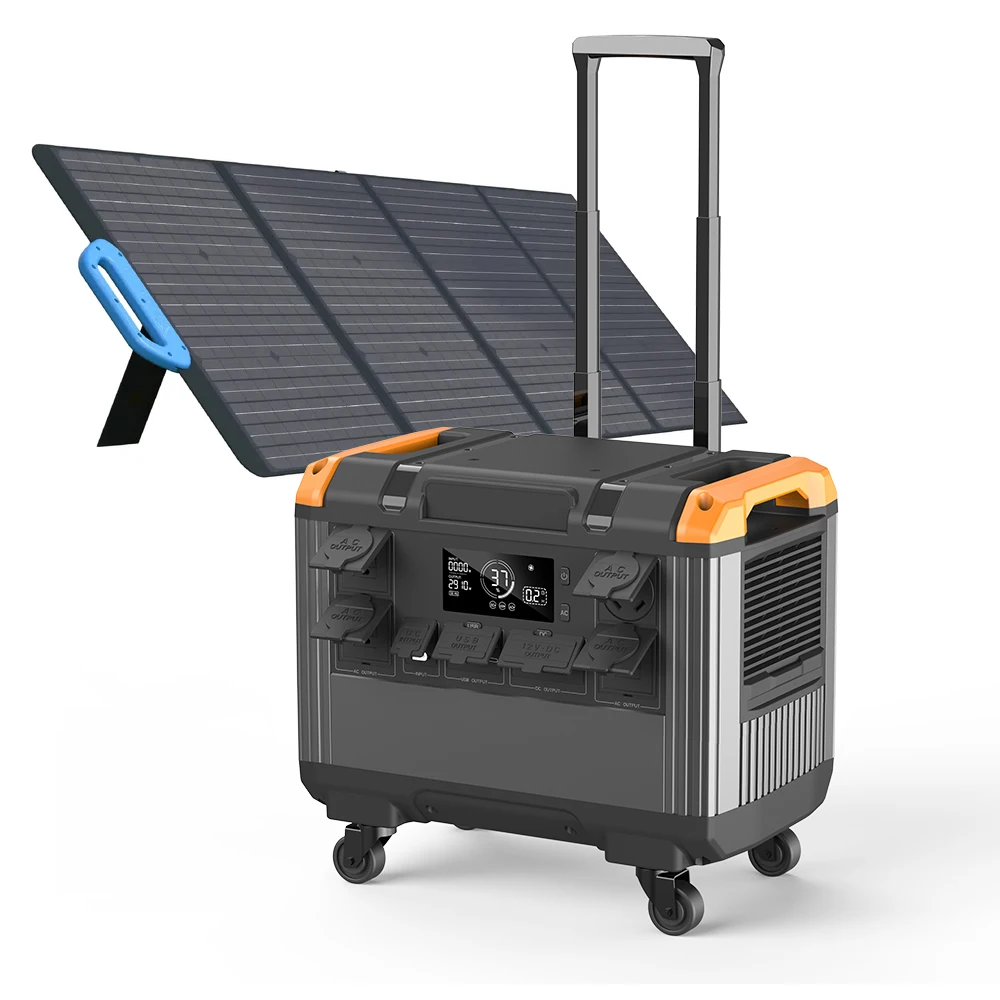 3000W Solar Generator Portable Power Bank Station With Stackable *6 Extra LiFePO4 Battery