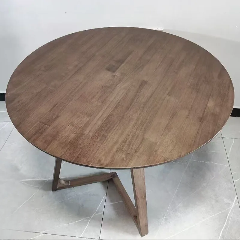 V shape pedestal walnut mahogany oak ash rubber teak solid wood dining room furniture 8 person 10 chairs round dinner tables