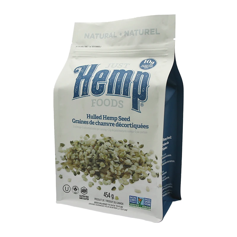 Foil Seeds Stand Up flat bottom  Bags with Zipper for food seeds