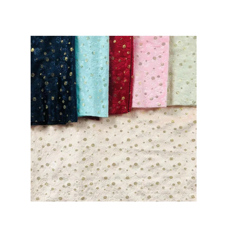  Модная полиэфирная рельефная ткань полиэфирное платье креп-ткань с божьей фольгой дизайнерская бархатная для женской детской одежды