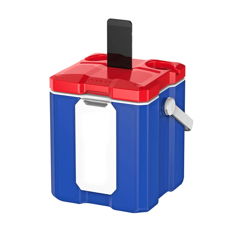 
Cooler Box 18cans Speaker wireless USB Charger Bottle Opener Cup Holder Docking System Convenient Storage 