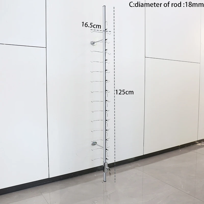 14 pairs modern display stand eyewear display bar eyeglasses display metal wall mounted sunglasses rack rods holder glasses