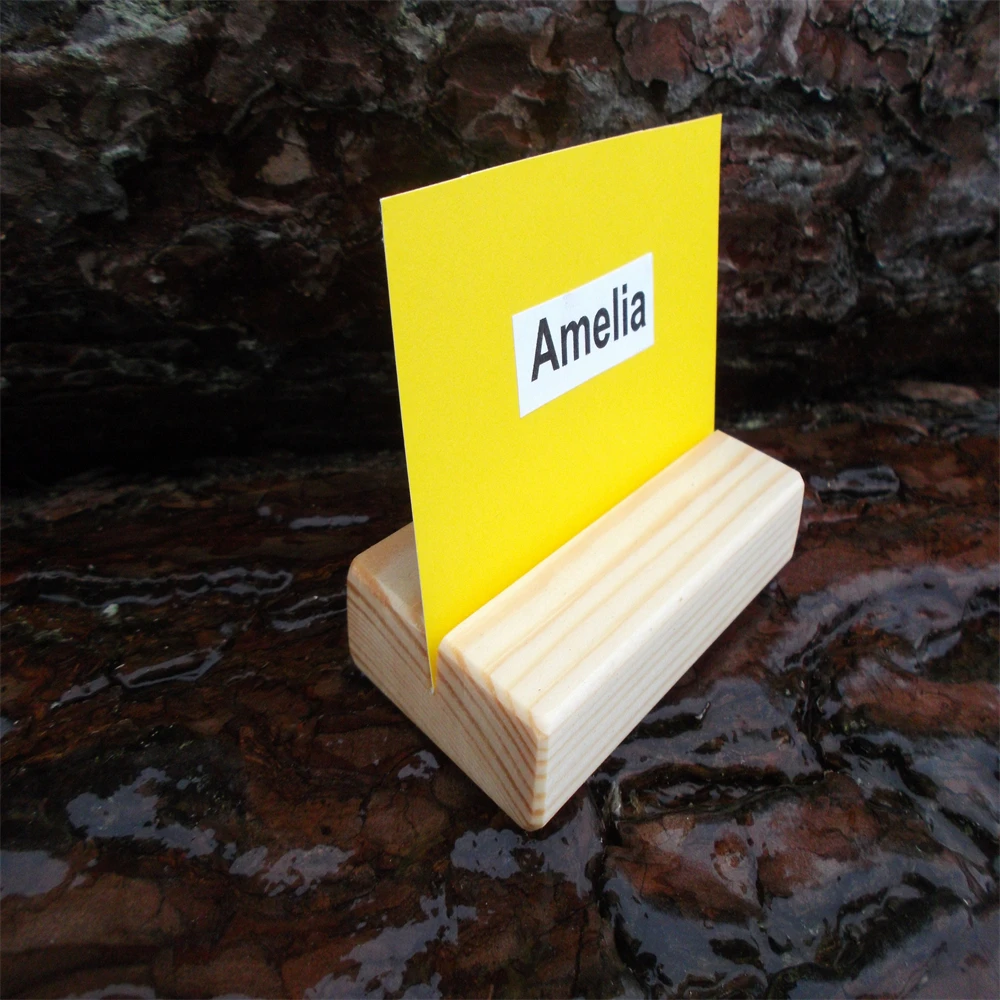 Factory Wholesale Handmade Invitation Wedding Photo Decorations Display Menu Card Portrait Stand Wooden Table Number Holder