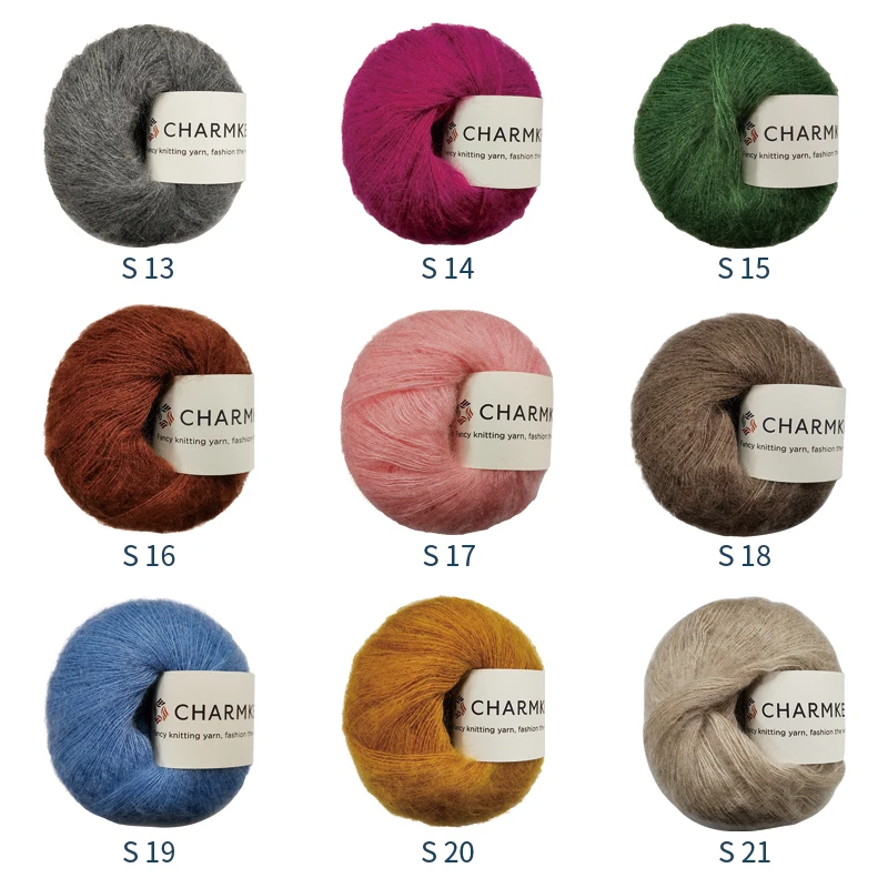 Charmkey Высококачественная новая 50 г 20% шерстяная 50% акриловая модная мохеровая пряжа для ручного вязания и крючком