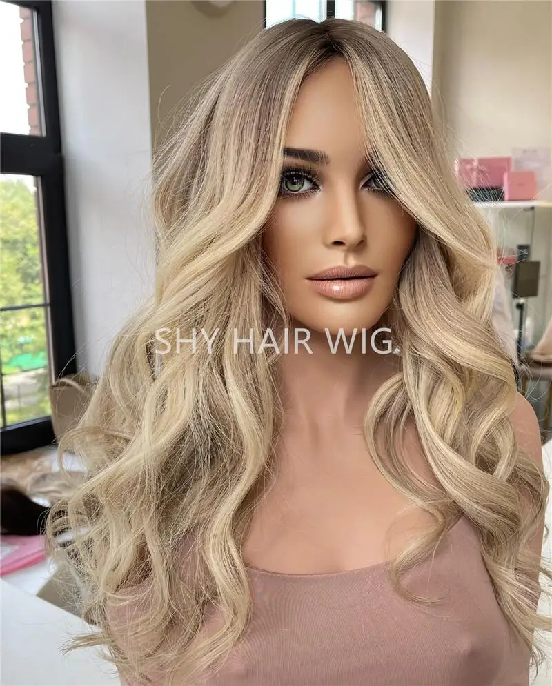 Top Quality Pelucas De Encaje Frontal 13*4 Lace Front Body Wave Highlight Color Hair Honey Blonde Lace Front Wigs For Women