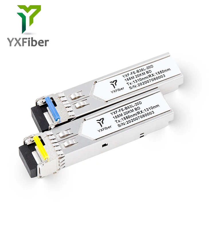  155M BIDI 20km 1310nm/1550nm LC/SC разъем оптического волокна SFP WDM для программирования в производственных условиях