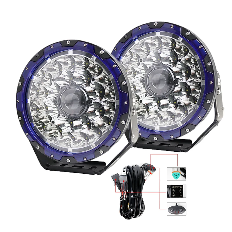 
Aurora 9 inch 132W 24*5W 0sram +12W Laser IP68 lazer led light driving light powerful laser led fog lights 