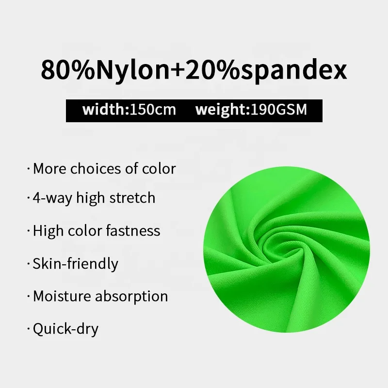 NO MOQ stock matte plain solid color 4 way stretch polyamide nylon spandex fabric for underwear bikini swimwear fabric