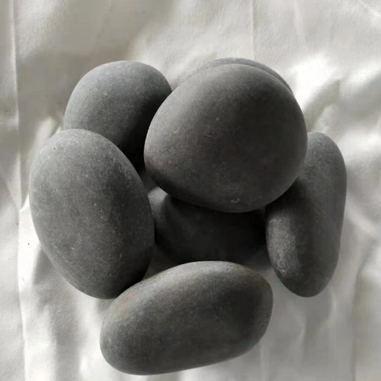 Высококачественная Черная потертая галька для украшения сада