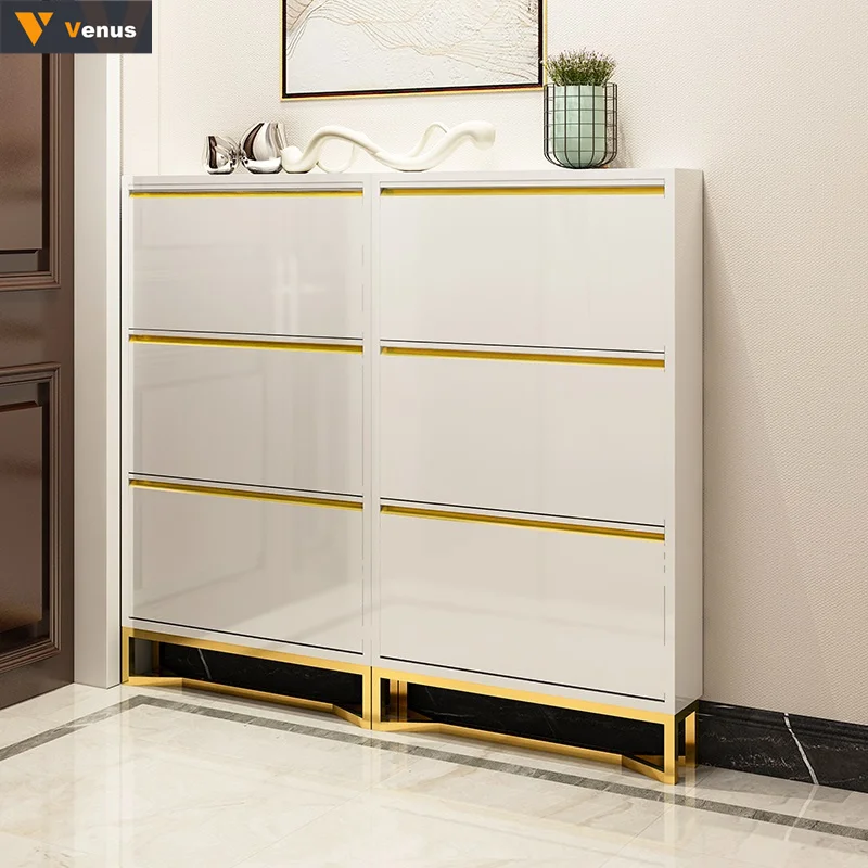 Good quality 15cm living room Nordic shoe rack modern simple tipping cabinet Light luxury thin shoe cabinet