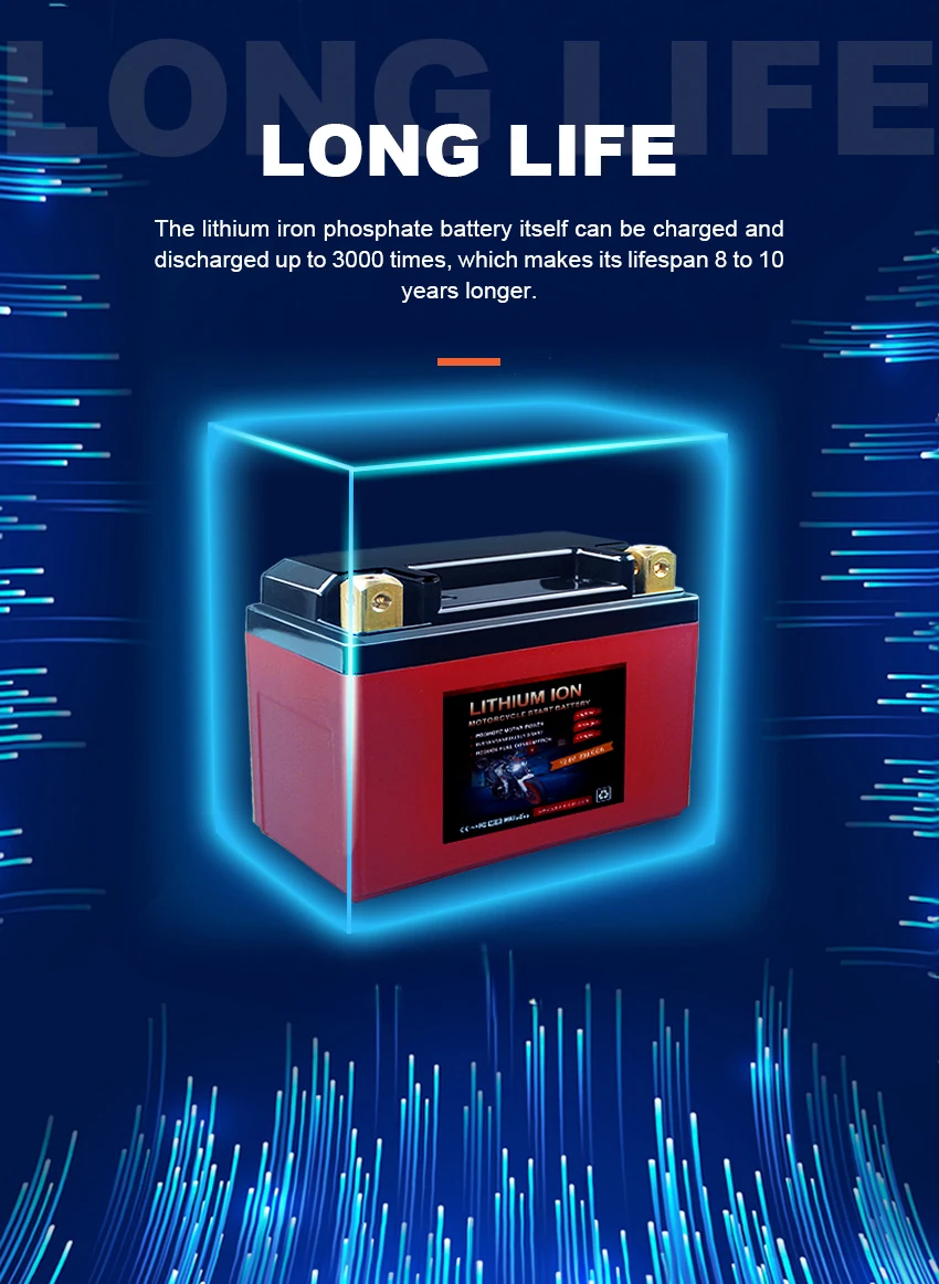 LFP4L-BS 12.8V Lithium Motorcycle Battery - KTM Freeride 350 4T - 2012 - 2017 Customization Cost-effective lead acid replacement