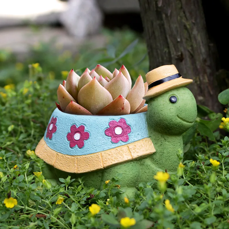 Custom Cartoon Meaty Flower Pot Set Combination Cute Creative Art Flower Pot Home Decoration Turtle Small Flower Pot
