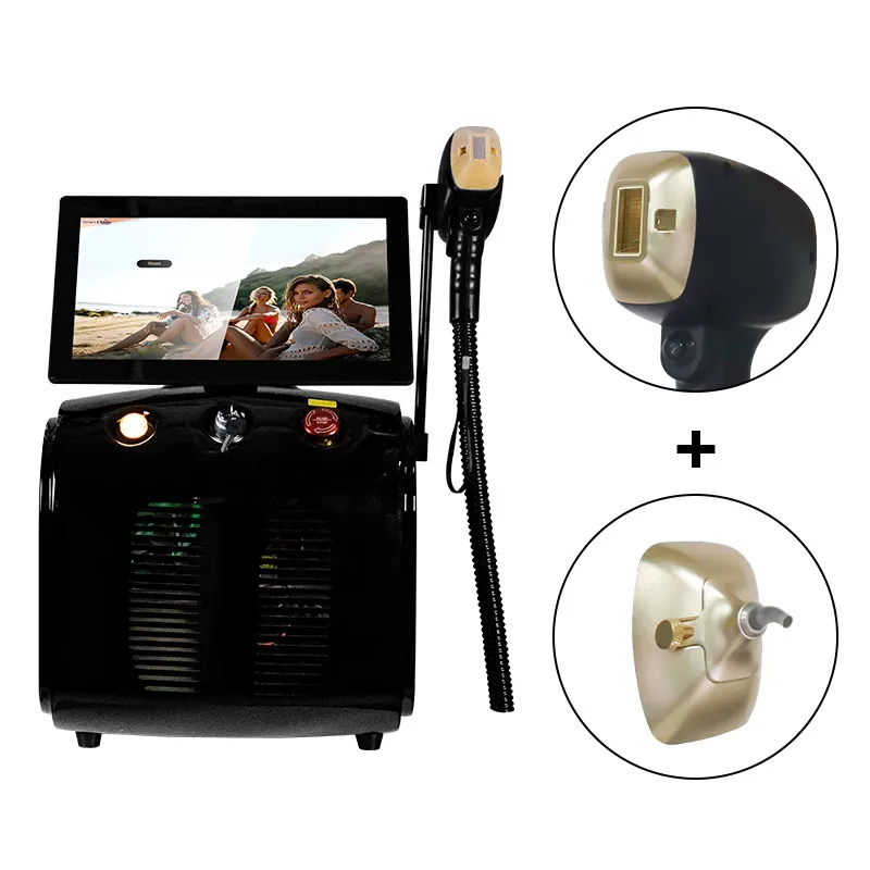 Portable multi-function 2-in-1 ice platinum titanium diode  hair removal Pico ND-YAG Diode carbon skin pigment removal machine