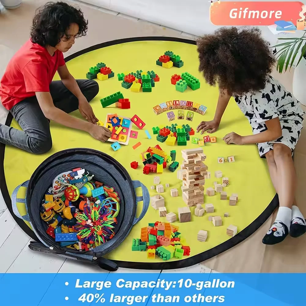 Collapsible toy storage bucket Lego doll storage basket Large capacity detachable play mat storage bucket