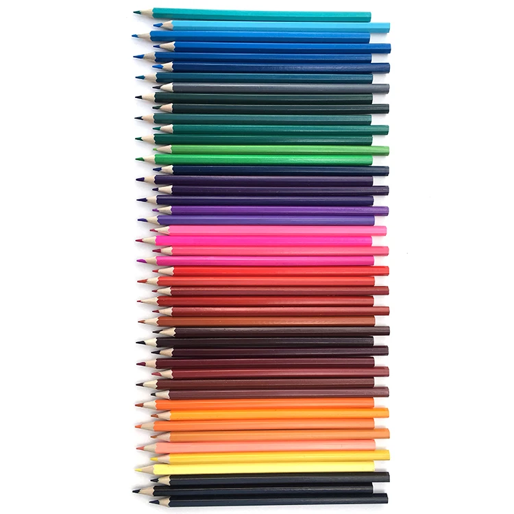 Customized  48 Pieces Paper Package Wooden Colored Pencils Set for Kids