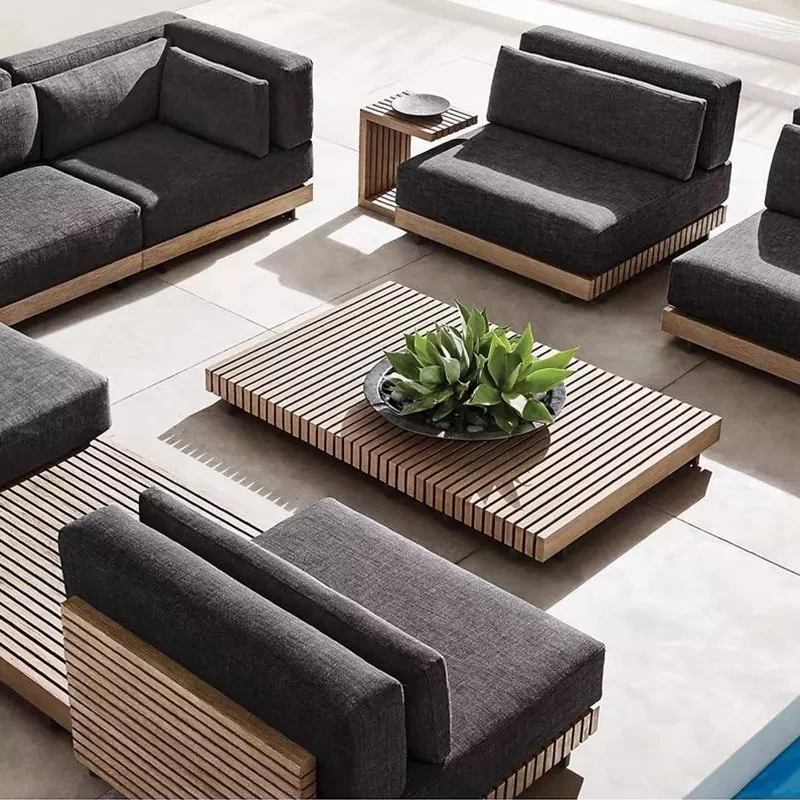 hot sale dubai modern patio furniture outdoor small steel wicker sleeper corner sofa set for garden ready to ship