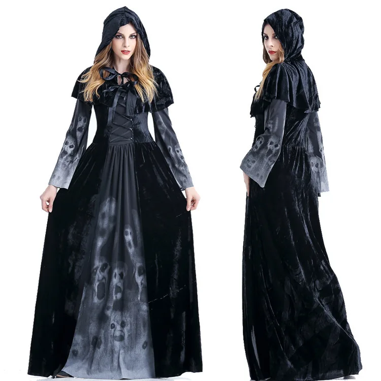 Halloween Women Female Death Dress Horror Skeleton Vampire Cosplay Costume Bar Ds Stage Costume