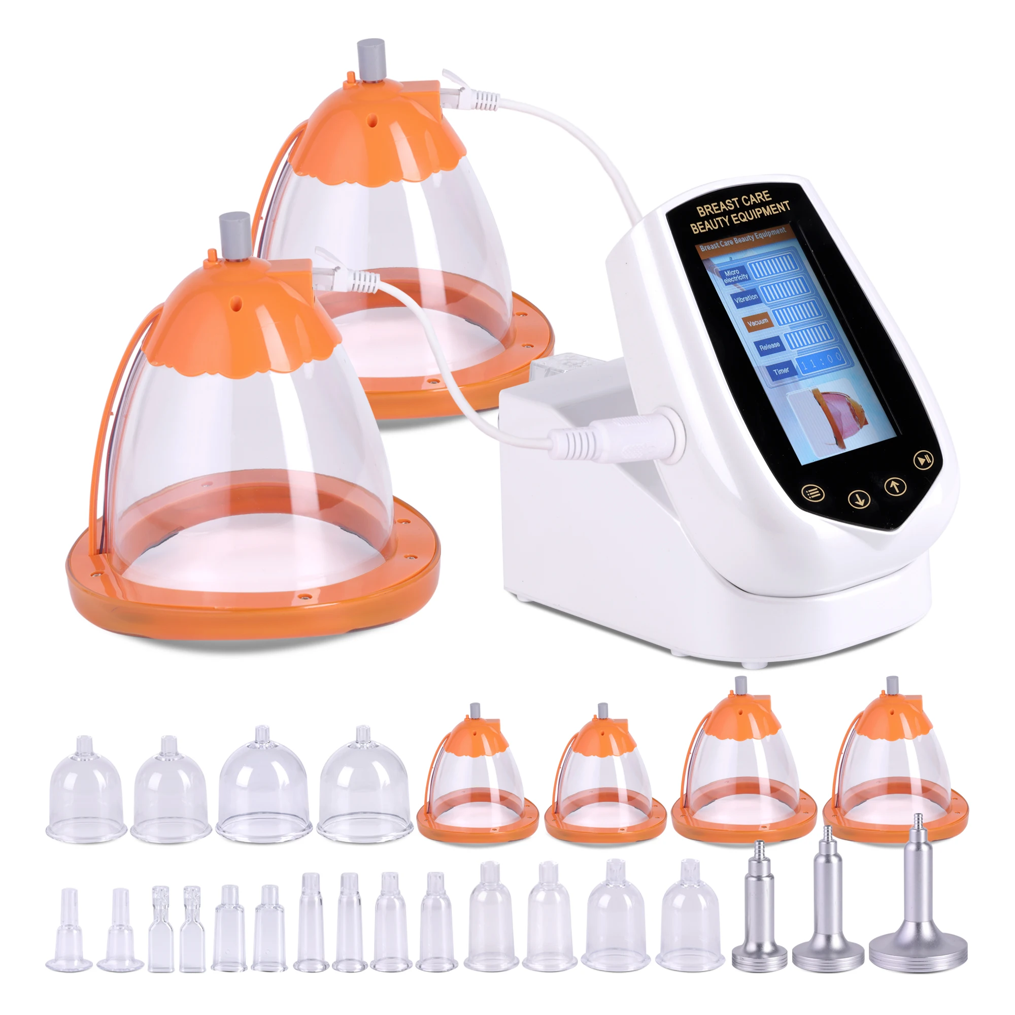 new design 24pcs suction cups micro current led butt lifting breast enlargement vacuum therapy machine