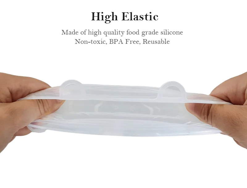 Transparent Stretch Reusable Lids Stretch Plastic Food Covers Stretch Lid Silicone