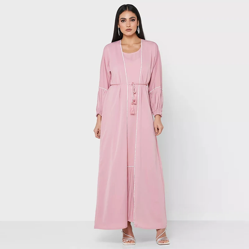 Hijab Ropa Islamica Fashion Trendy Elegant Kimono Embroider Long Sleeve Turkish Robe Dress Clothing Abaya Baju Muslim Jubah