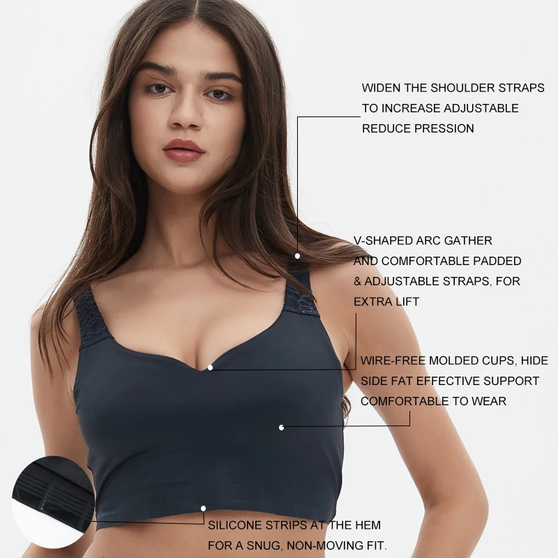 Hygieia Custom deep cup comfortable shaping bra women push up plus size Seamless breast lift shapewear bra