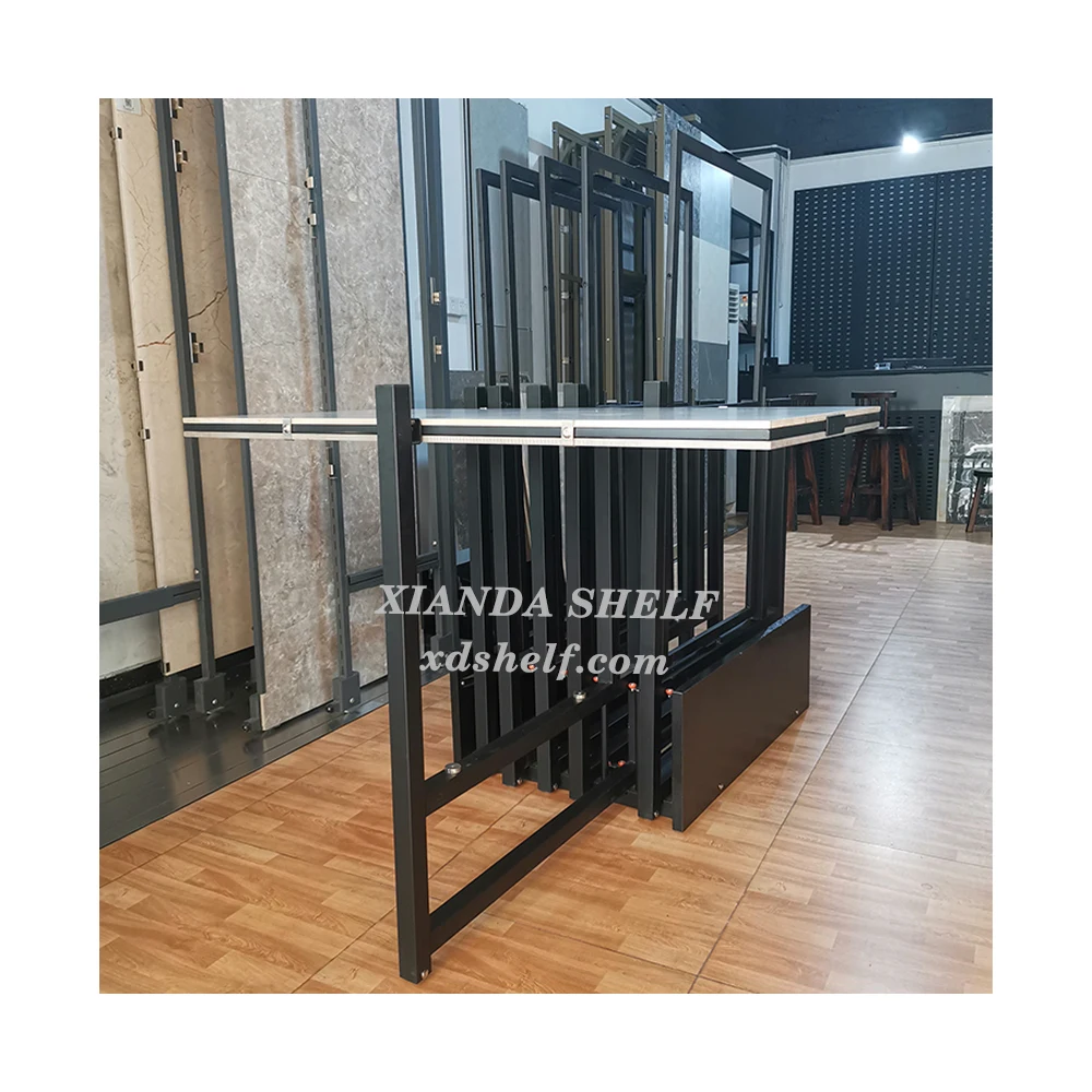 Stone Sliding Display XIANDA Shelf CN;GUA Wall Tile Slide Showroom Plate Pull Push Ceramic Panel Marble Granite Stand Rack Metal