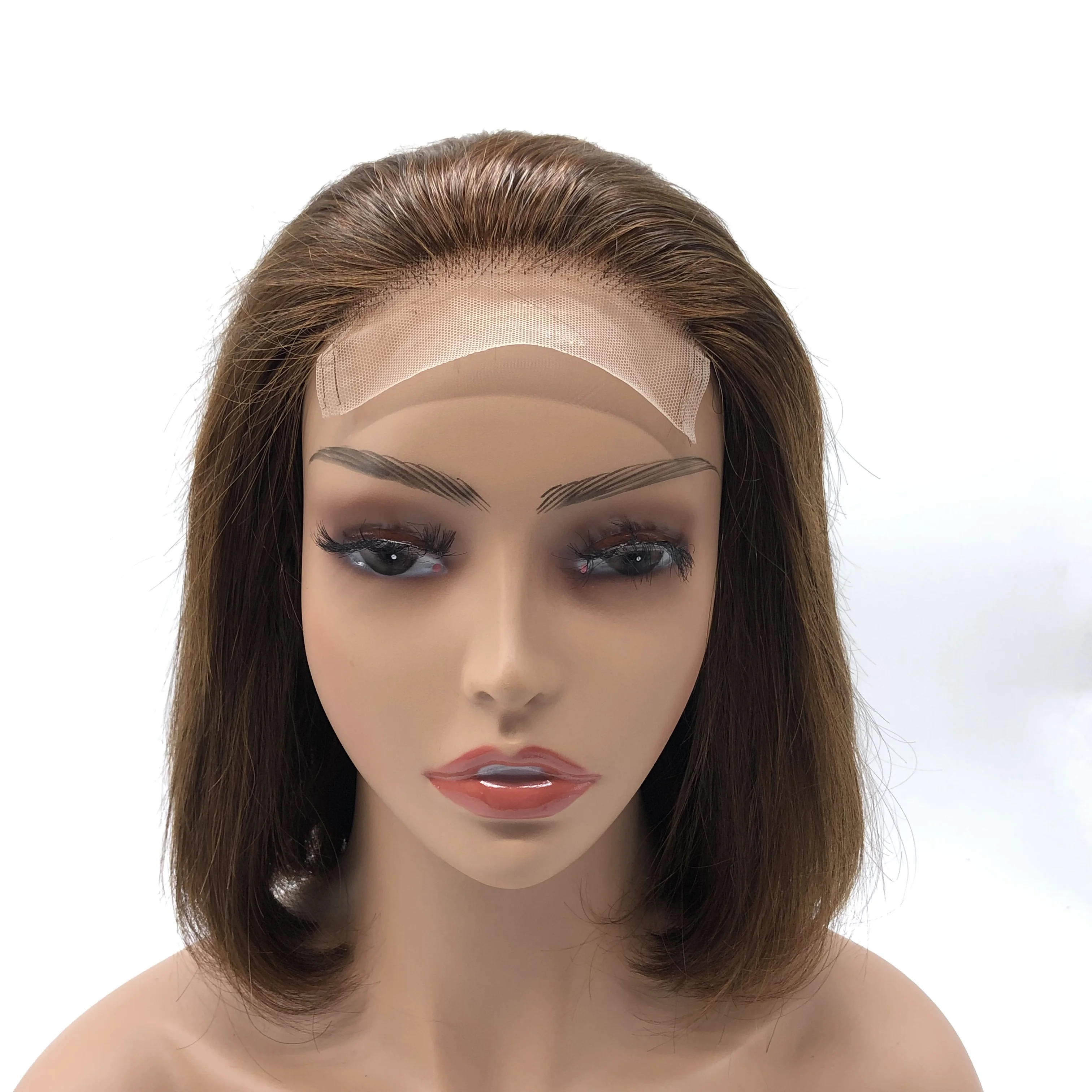 XF Lace Frontal 4*4 Bob Wig Remy Straight Toupee Dobdle Virgin Cuticle Aligned Hair Bob Wigs 100% Human Hair