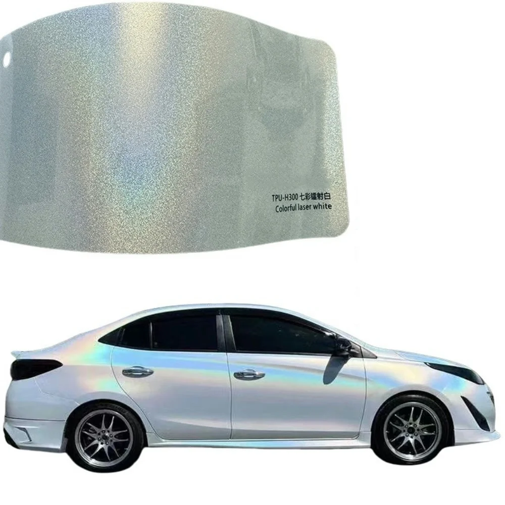 High quality TPU color modified car film with extended warranty 1.52m*15m Colorful laser white PPF