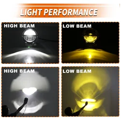 4x4 Accessories Spot Auxiliary 50W Offroad Truck Bumper High Low Beam White Yellow Lighting 4 inch Round Car Led Driving Light