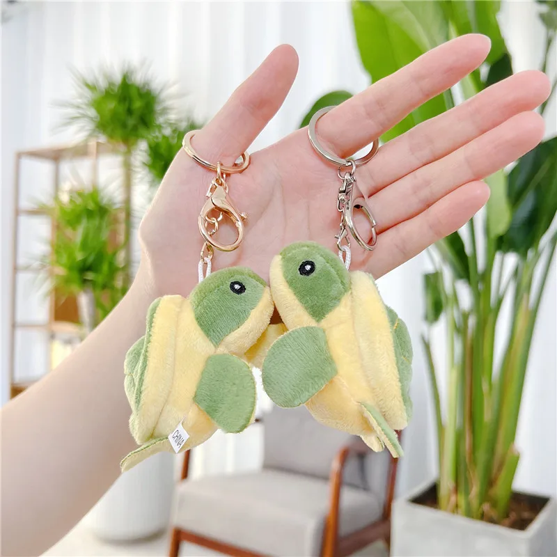 Cute turtle plush toy key chain wholesale high quality turtle pendant doll keychain