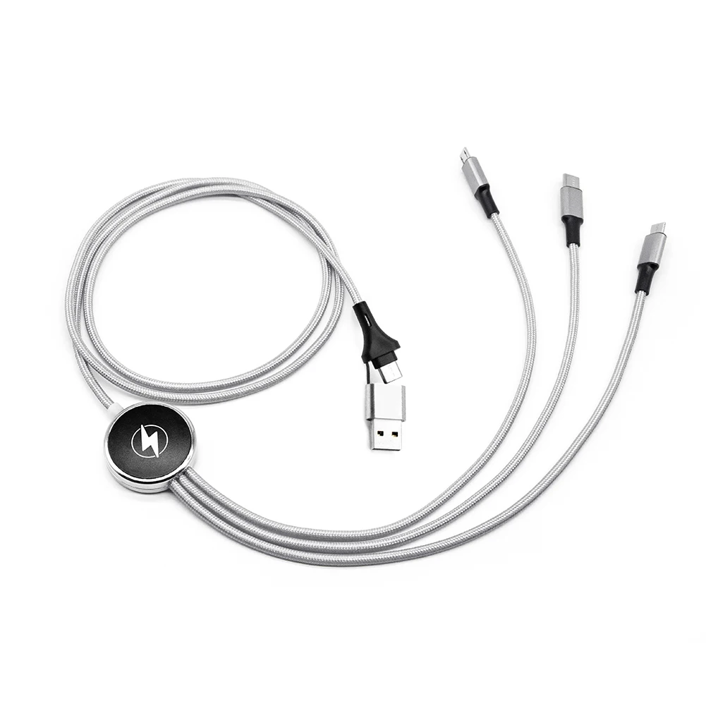 Cheap Promotional Gift Custom Laser Light up Logo 5-in-1 Type C Micro USB Charging Cables For All Smart Phone