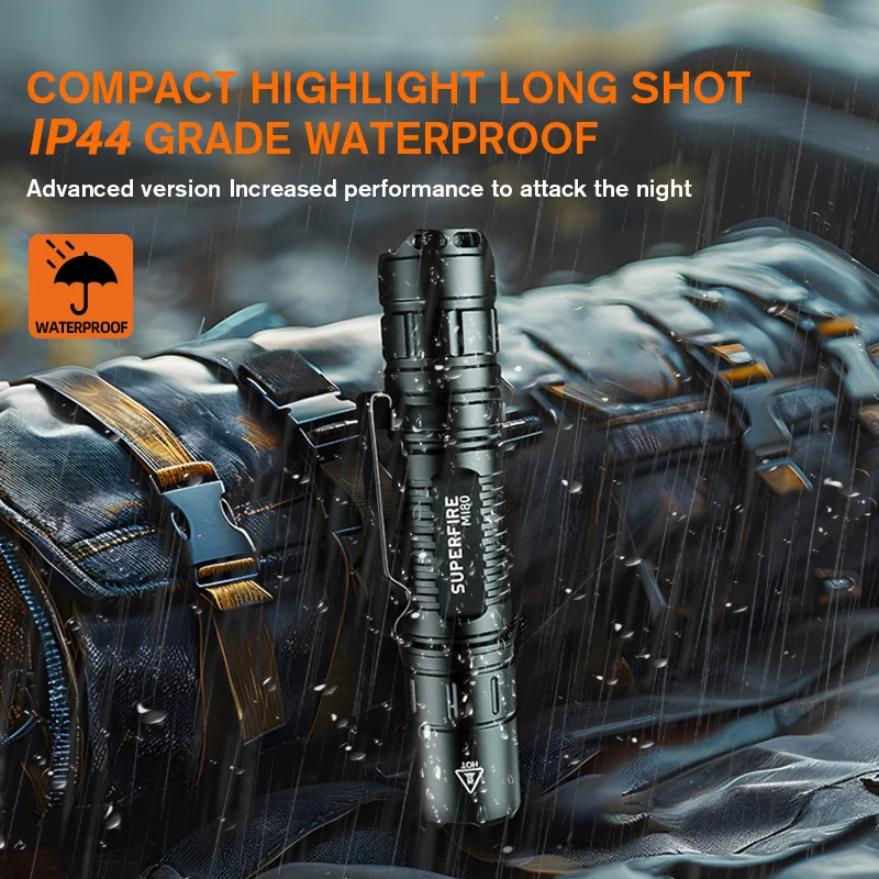 15W EDC Bright Led Flashlight MI80 with AC charger 18650 Battery 1100lmTorch Camping Fishing Lantern  Outdoor FlashLight