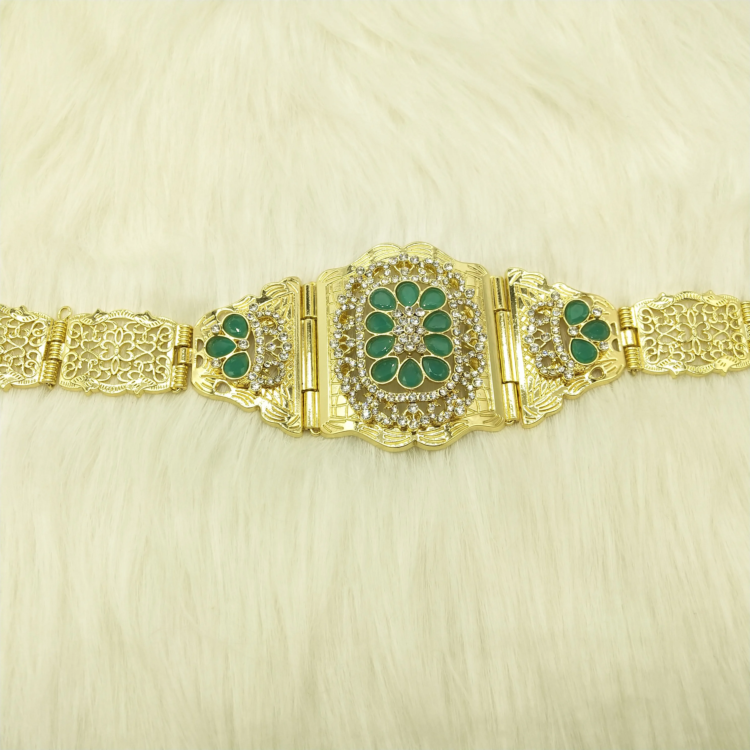 R Manufacturers of hot Arab wedding clothing accessories can be customized color full of rhinestone Moroccan belt