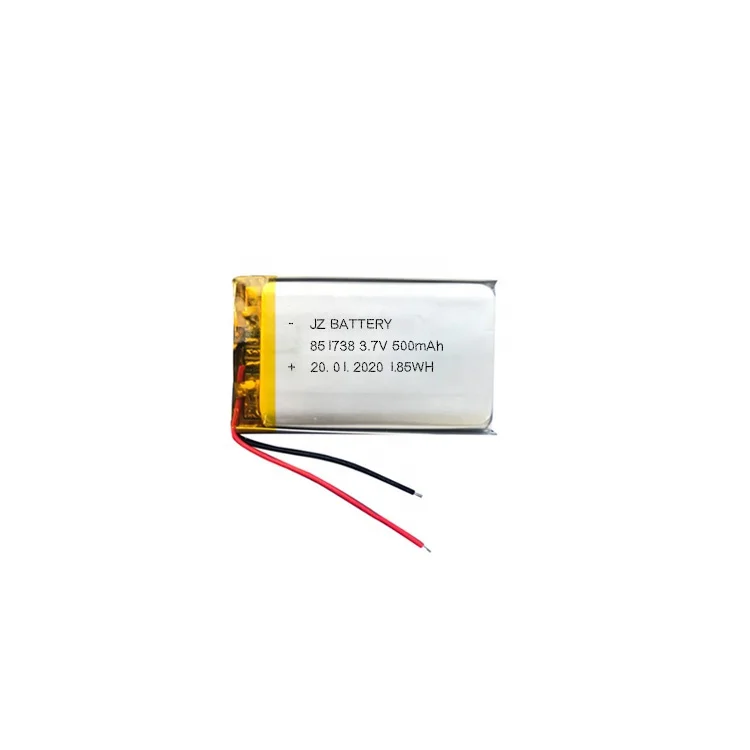 Rechargeable 602535 3.7V 500mAh pouch lithium ion polymer battery