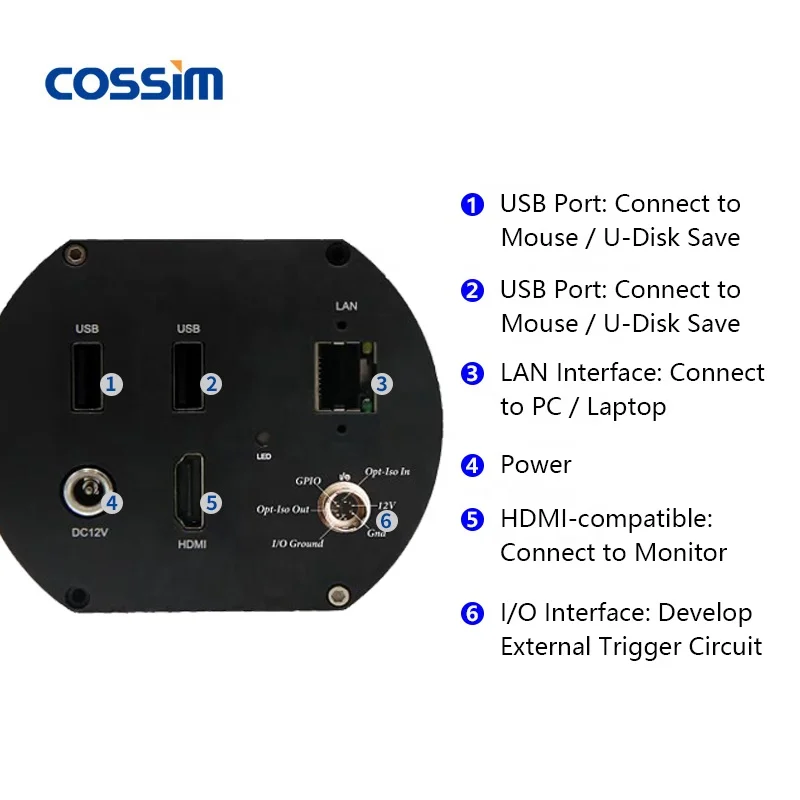 HVS-18V Integrated 4K Full-Automatic Focus Measuring Digital Microscope Camera with Measuring Software & Adjustable LED Light