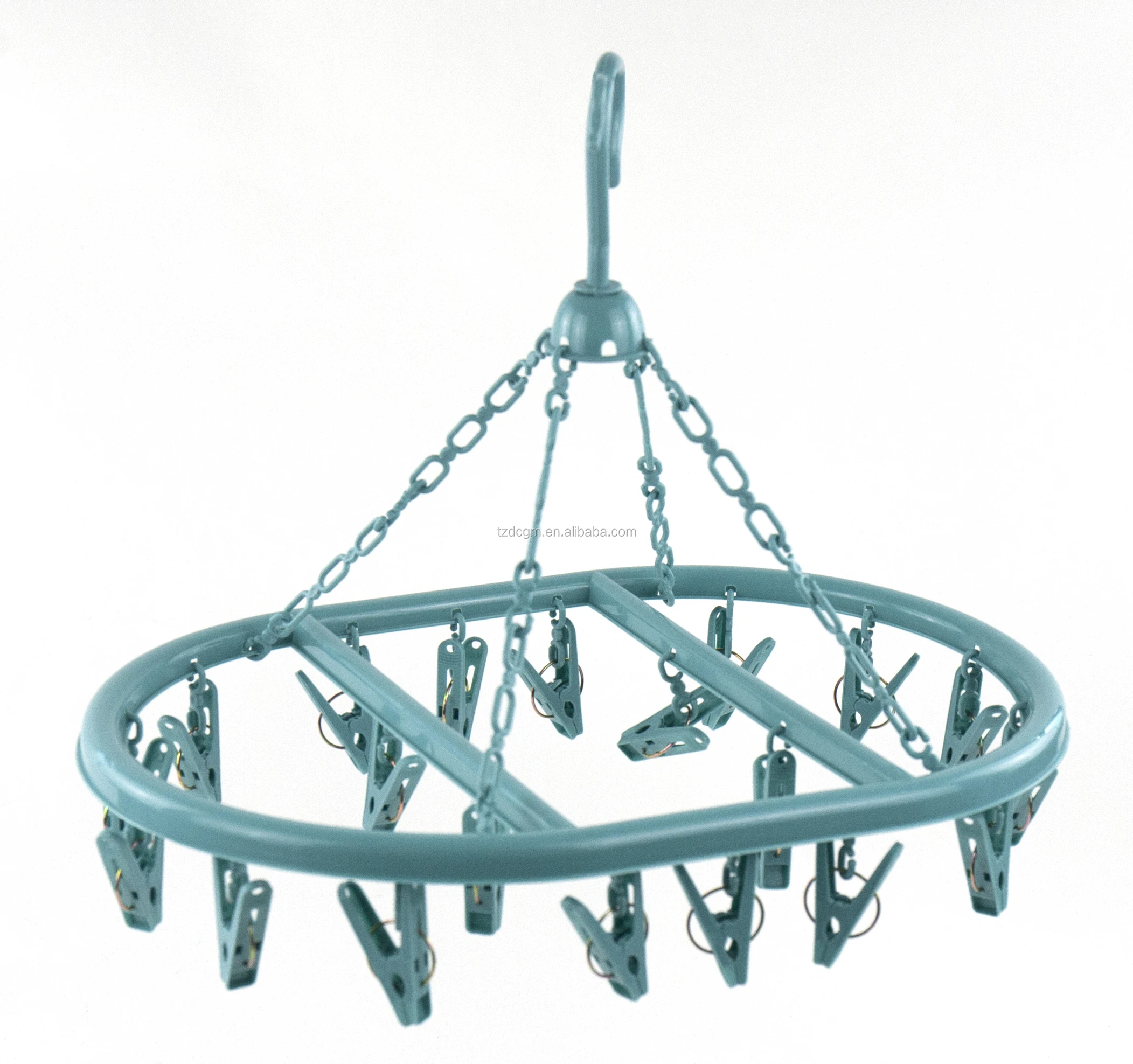 
2020 Good Quality Best Selling oval-shaped Plastic Clothes Hanger with 20 Pegs For Socks 