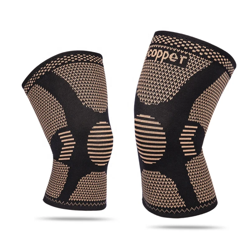 Copper infused compression knee sleeve knee braces for knee pain
