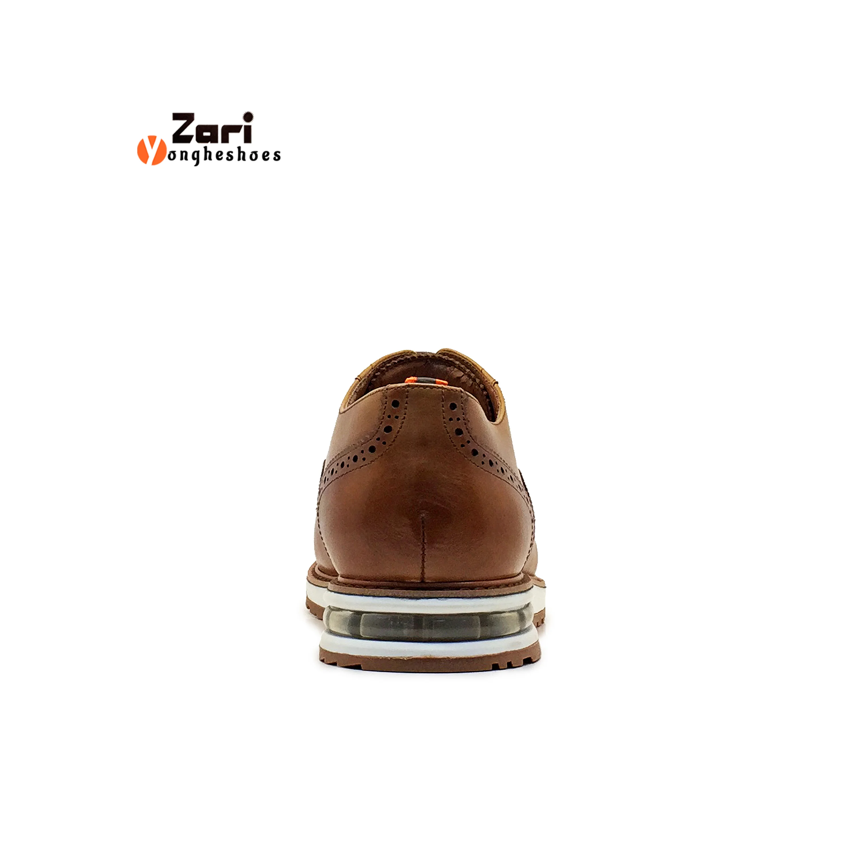 Zari Manufacturer Luxury Custom Platform Brogue Chukka Brown Sneakers Lace-up Leather  Dress Casual Shoes For Men