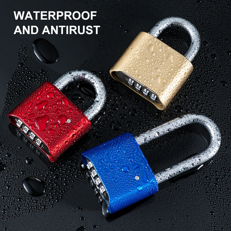 Four combination password lock Black Warehouse, waterproof, Zinc alloy combination padlock