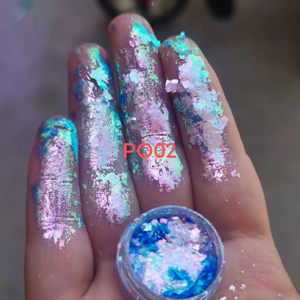 Iridescent candy chameleon multichrome glitter chrome magic flakes chunky foil flake pigment