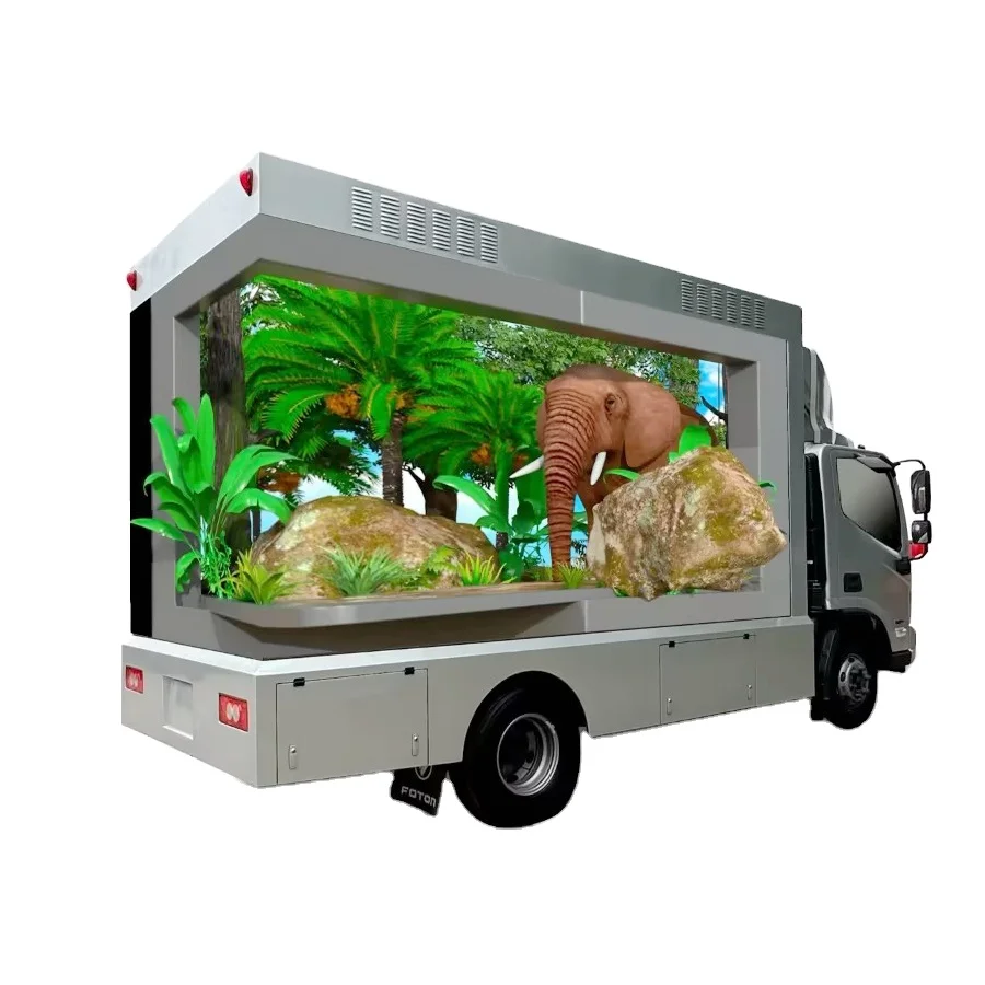 2024 Factory P3.91 Hottest sale 3 side 3D  Mobile Advertisement Truck Mounted Christmas Events led digital billboard for sale