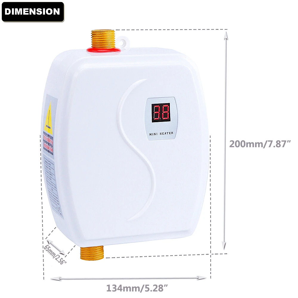220V 3800WTankless Water Heater Fashion Design Bathroom Instant Electric Water Heaters Sink Hot Water Heater