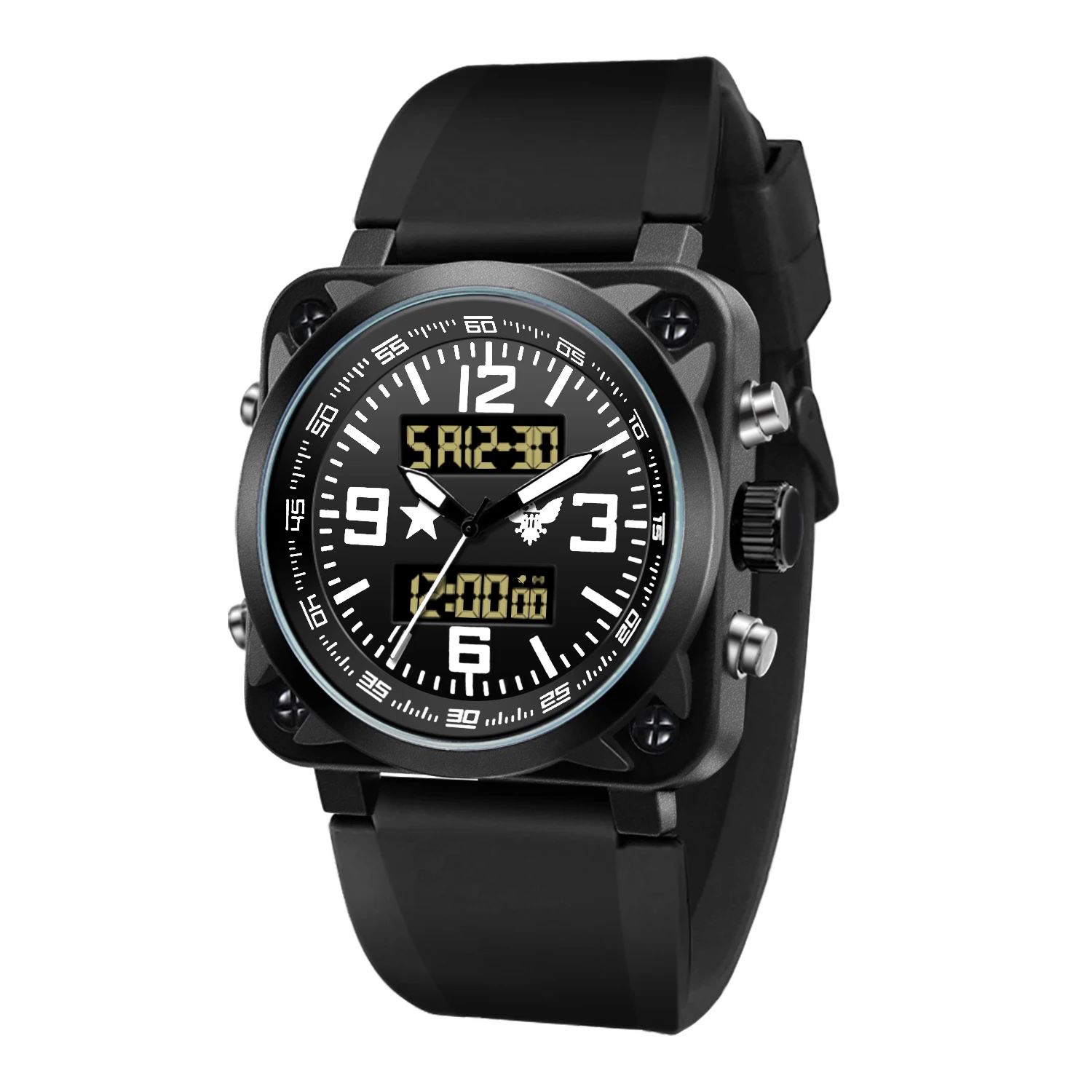 Sports Wrist watch Alloy Electronic Chronograph  Multifunctional Durable Business Calendars round digital watches