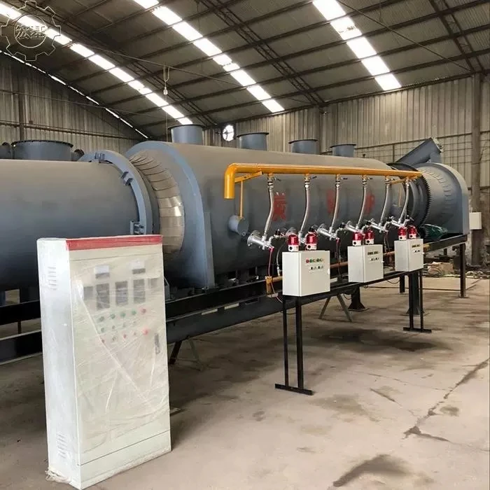 Sale Horizontal Rotary Smokeless Wood Sawdust Biomass Charcoal Coal Air Flow Continuous Carbonization Furnace