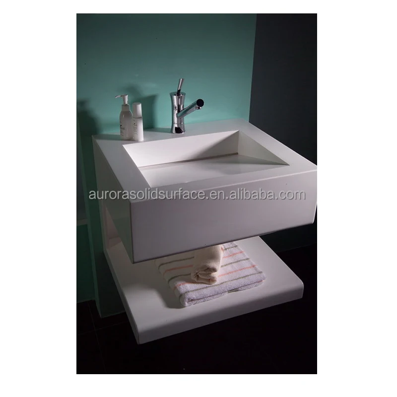 Factory Direct Supply Exquisite Bathroom Basin Artificial Solid Surface Stone Acrylic Art Wash Basin Sink