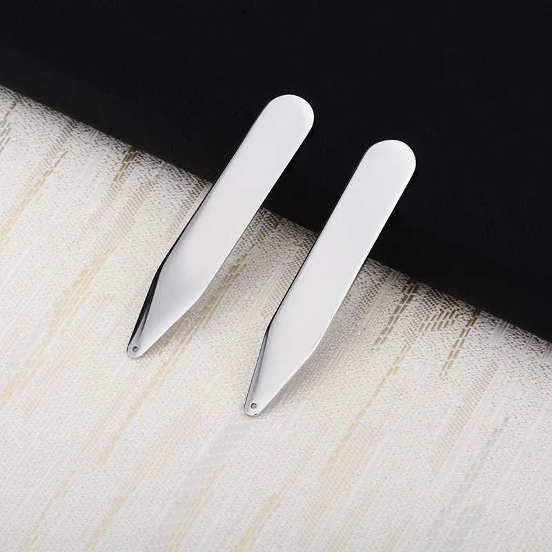 
SAVOYSHI Free Engraving Name Metal Collar Stays High polishing 4 Colors Collar Bones Special Gift For Mens Shirt Bone Stiffener 