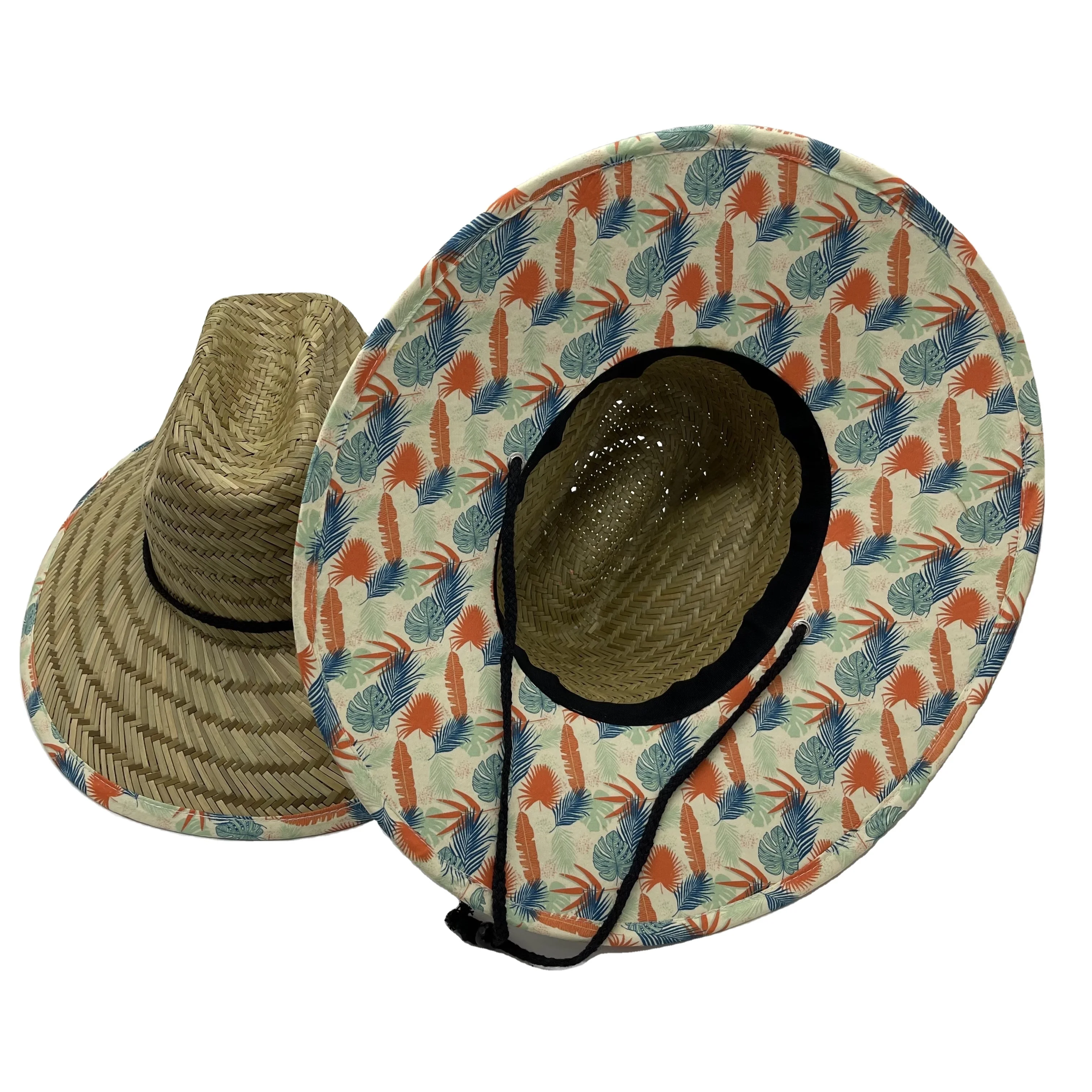 Соломенные шляпы с логотипом на заказ, оптовая продажа, Женская американская ковбойская шляпа с большими полями, дешевая спасательная шляпа, натуральный бренд, летняя пляжная шляпа для мужчин